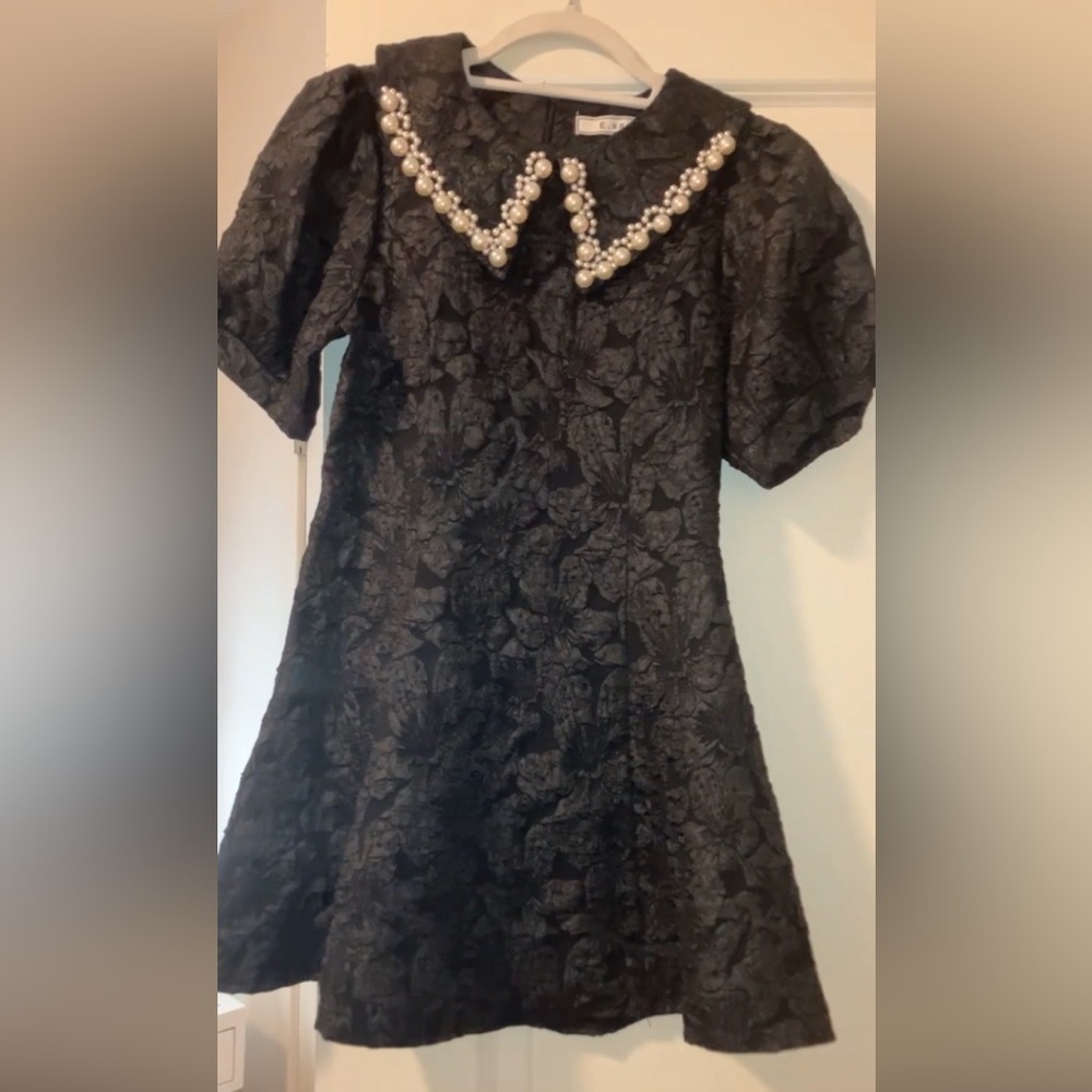 Black pearl collard winter dress size xs no flaws